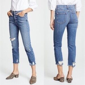 AO LA by Alice + Olivia Amazing High Rise Girlfriend Slim Jeans